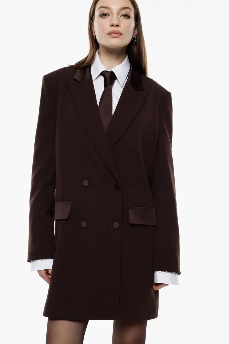 Abito corto doppiopetto con collo classico Moro miniatura 4