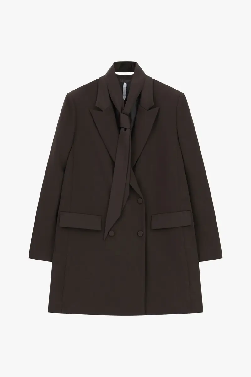 Abito corto doppiopetto con collo classico Moro