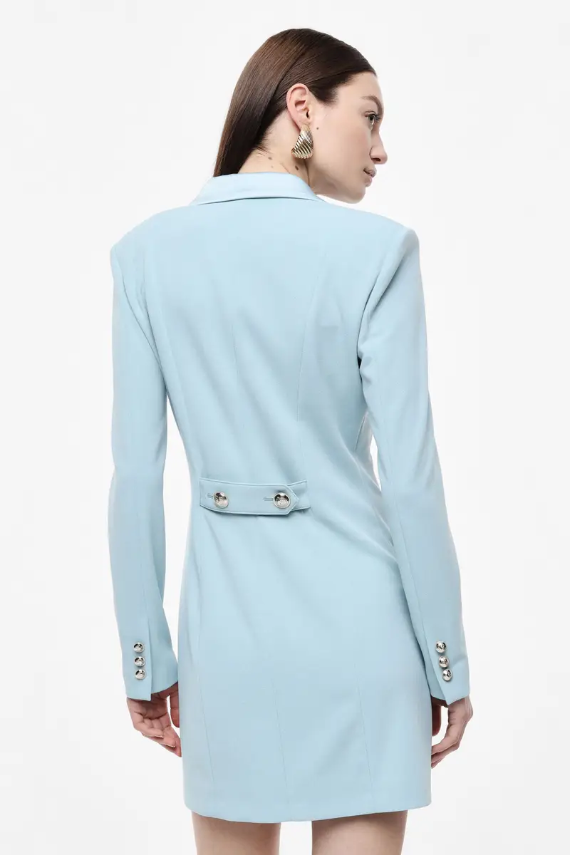 Abito corto doppiopetto con revers e tasche New sky miniatura 3