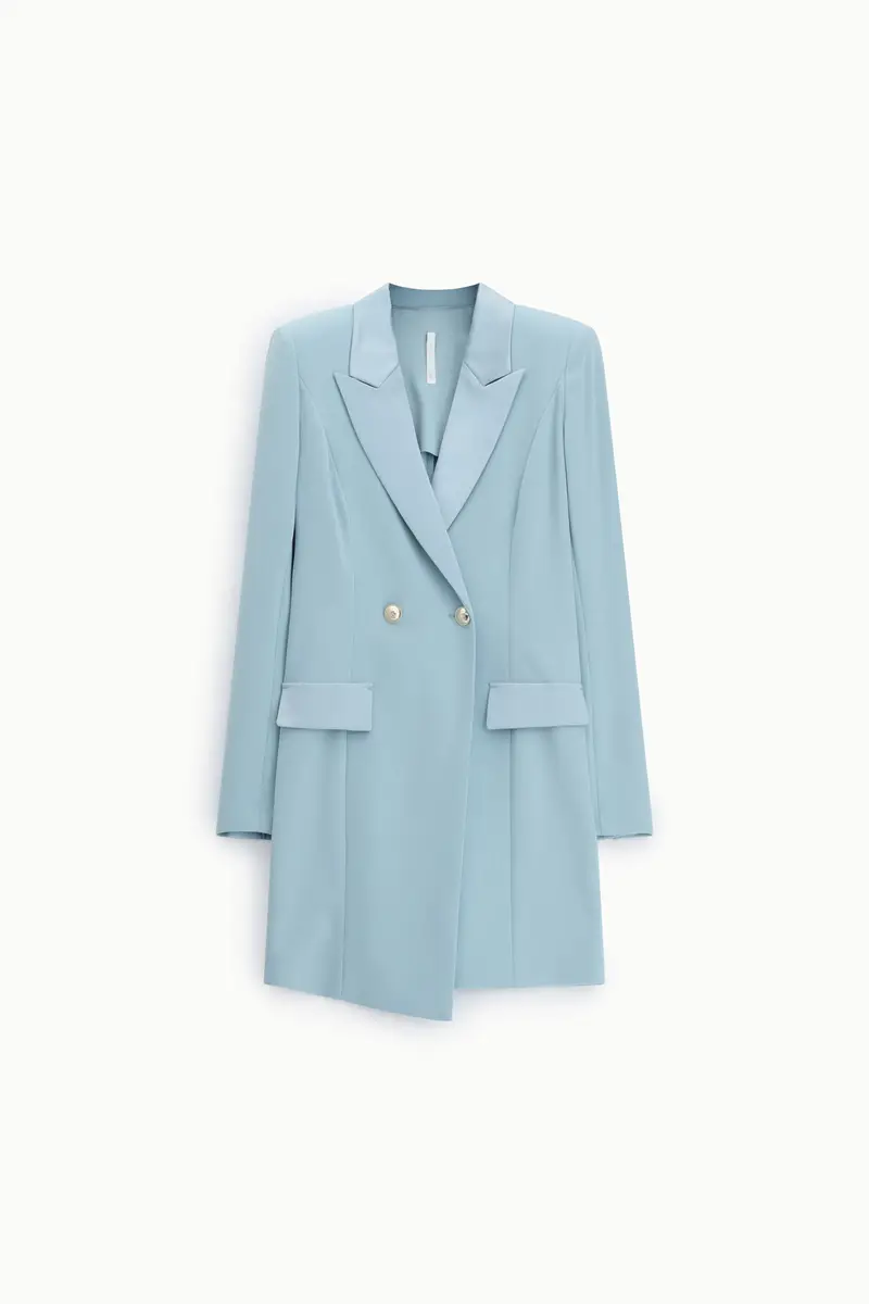 Abito corto doppiopetto con revers e tasche New sky