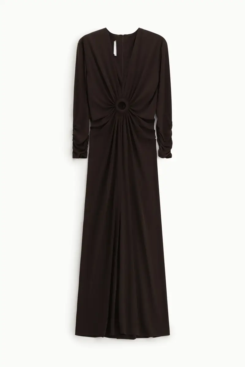 Abito lungo con maniche lunghe e anello centrale Moro