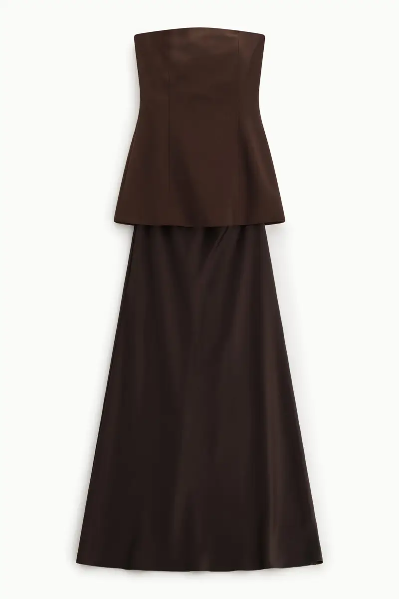 Abito lungo senza maniche con scollo dritto Moro