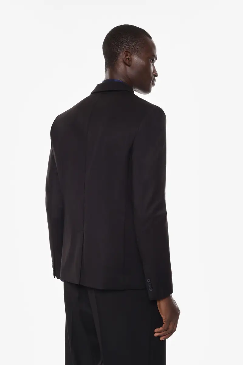Blazer a bottoni singoli dal sapore classico Nero miniatura 3