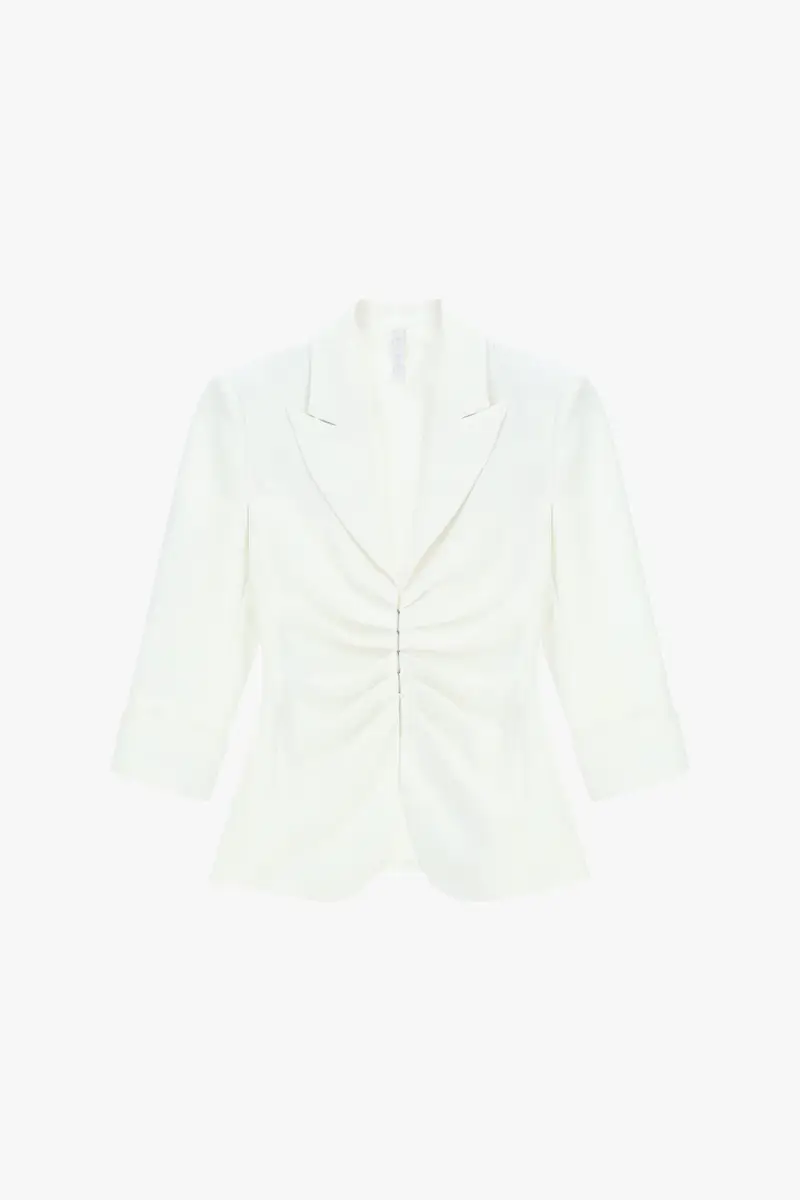 Blazer con abbottonatura frontale e spalle strutturate Latte