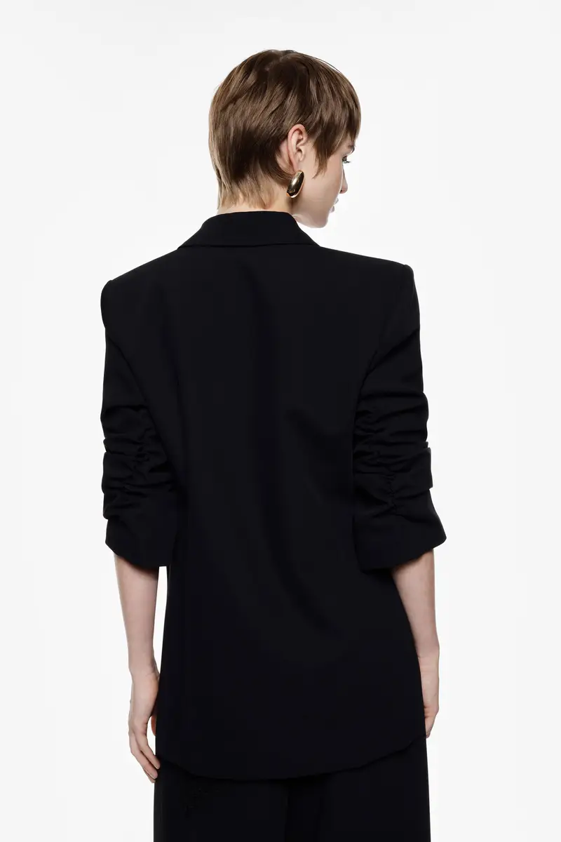 Blazer con bottoni e tasche Nero miniatura 3