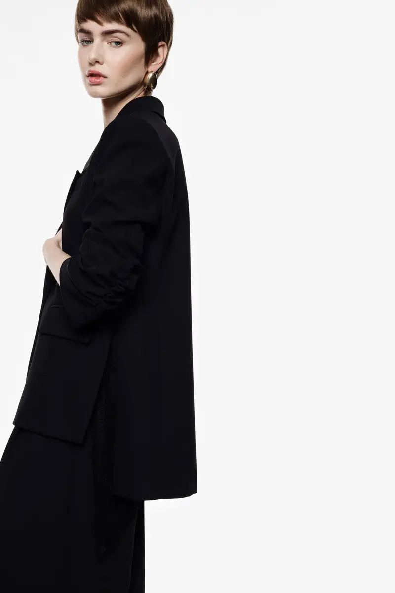 Blazer con bottoni e tasche Nero miniatura 4