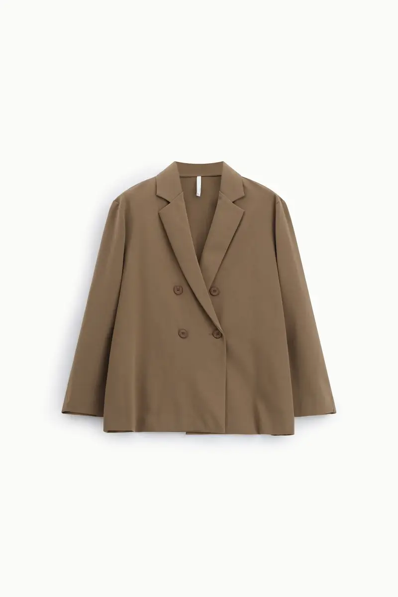 Blazer doppiopetto regular-fit con revers classici Avana