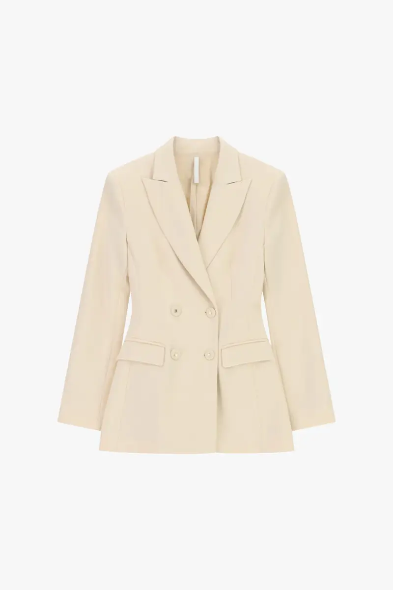 Blazer doppiopetto regular-fit con tasche a patta Gesso