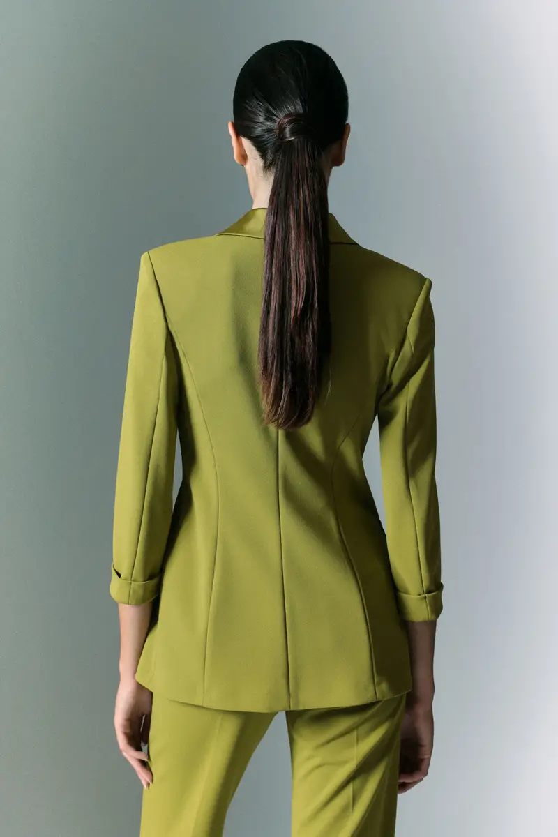 Blazer doppiopetto vestibilità classica Olio miniatura 3