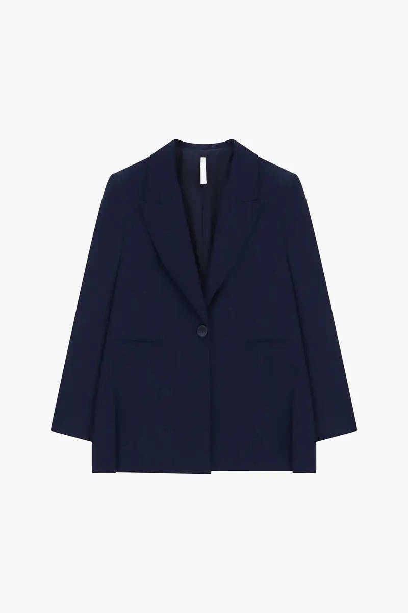 Blazer monopetto con tasche a filetto Blu
