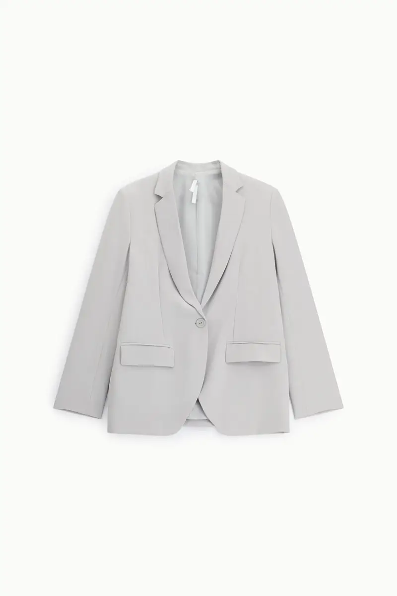 Blazer monopetto con tasche a filetto Perla