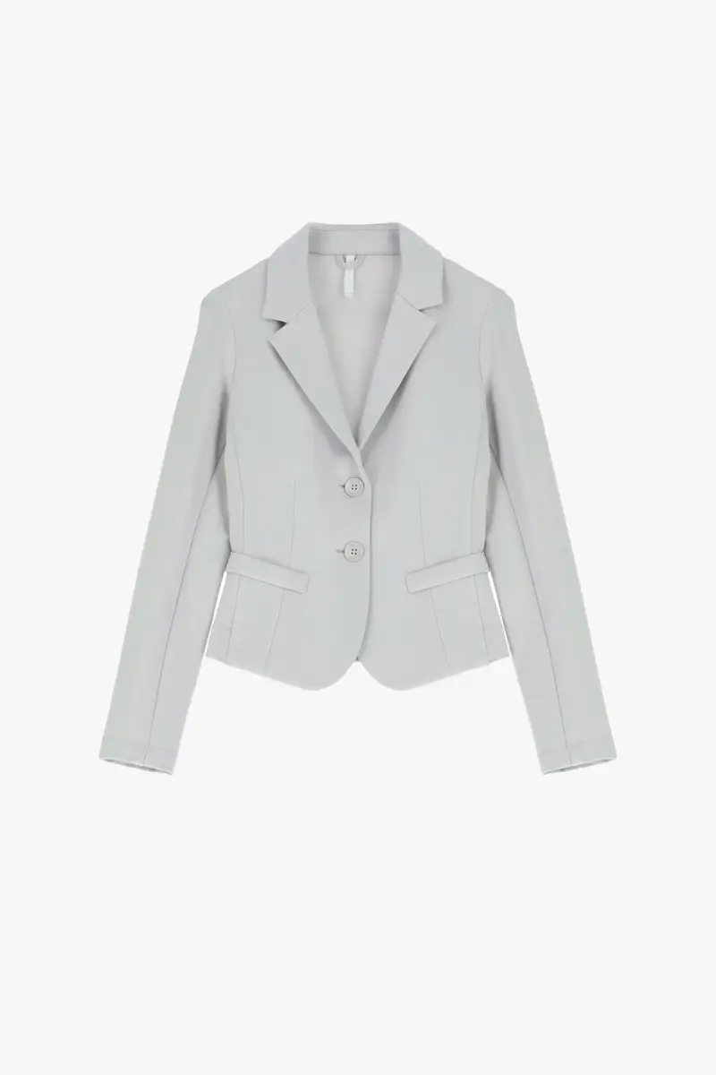 Blazer monopetto corto con tasche a filetto Perla