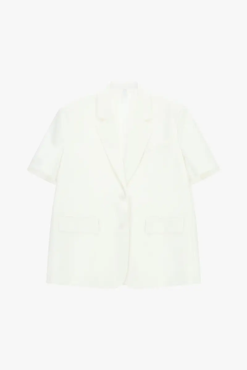 Blazer monopetto maniche corte con tasche a patta Milk