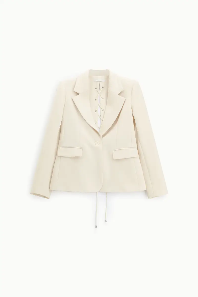 Blazer regular-fit con allacciatura posteriore e tasche a patta Burro