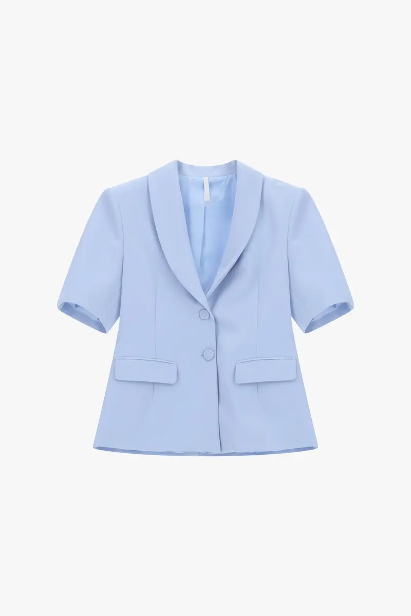 Blazer regular-fit maniche corte chiusura due bottoni Baby blu