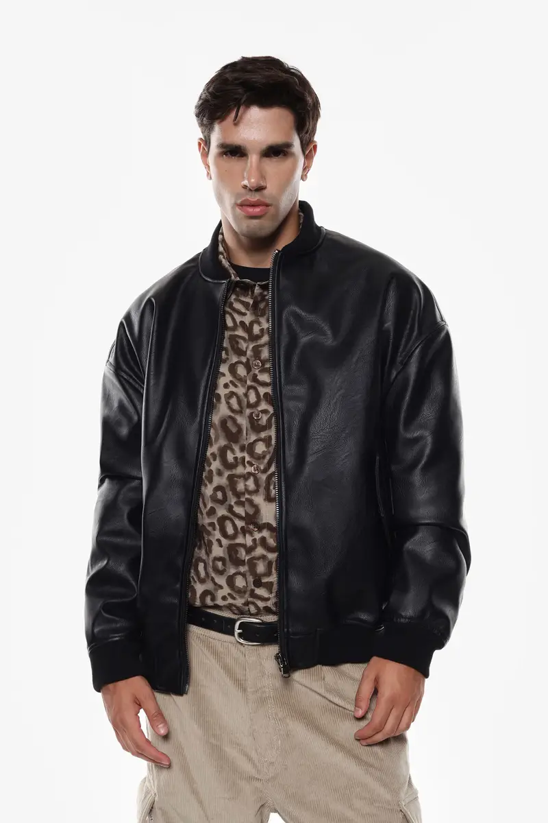 Bomber con chiusura a zip Nero