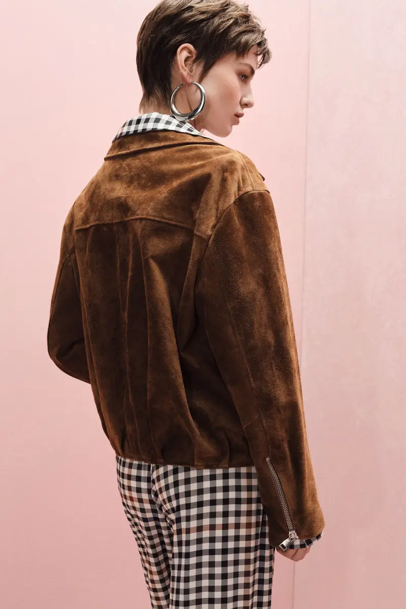 Bomber regular-fit con zip e tasche laterali Cammello miniatura 3