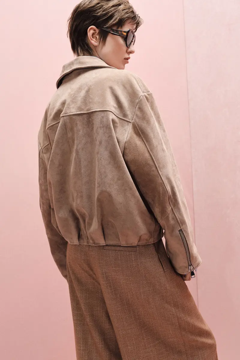 Bomber regular-fit con zip e tasche laterali Taupe miniatura 3