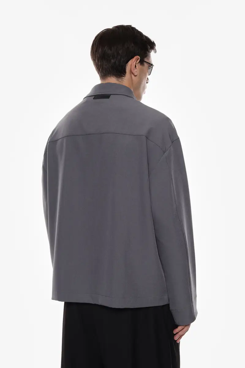 Camicia a maniche lunghe con zip Asfalto miniatura 2