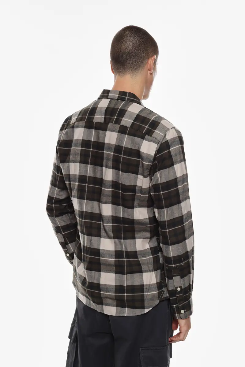 Camicia a quadri bottoni classici Fango miniatura 2