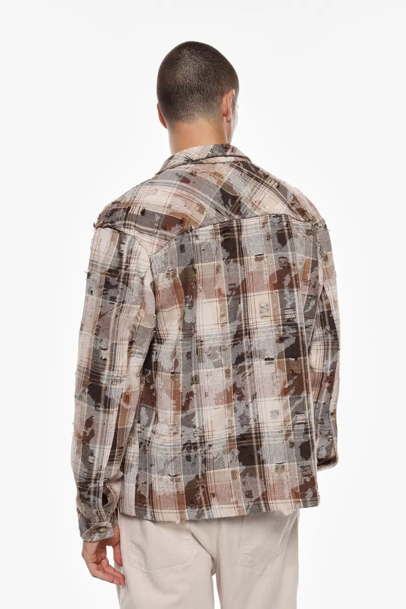 Camicia a quadri bottoni singoli Moro miniatura 3