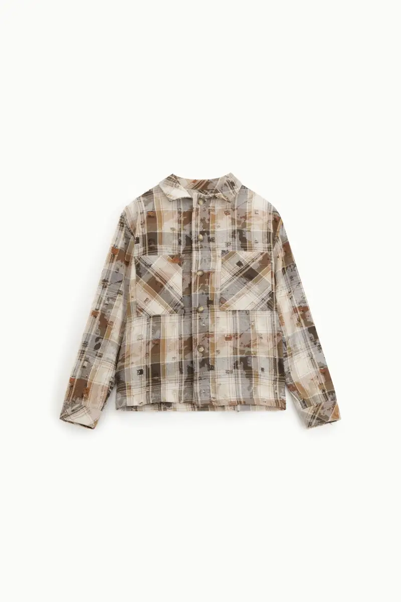 Camicia a quadri bottoni singoli Moro