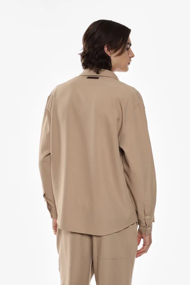 Camicia classica a maniche lunghe Cammello miniatura 2