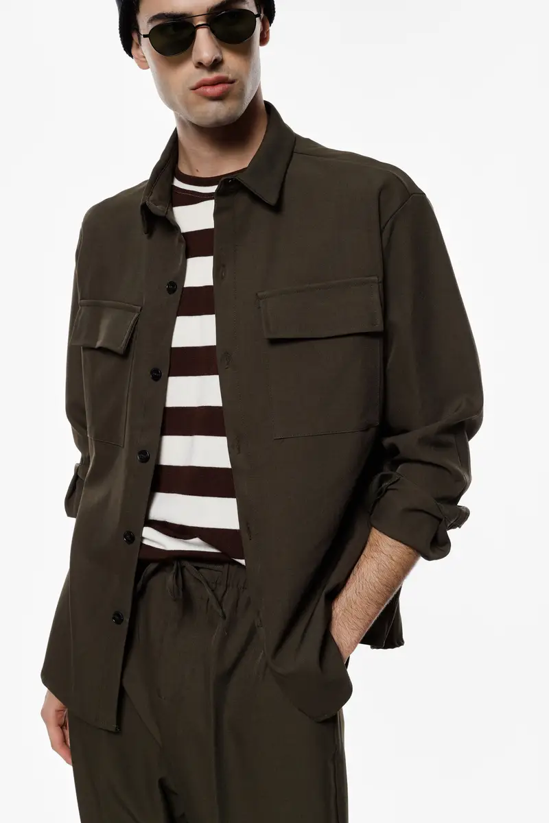 Camicia classica a maniche lunghe Militare miniatura 2