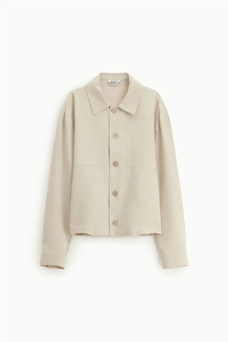 Camicia classica collo classico chiusura bottoni Beige