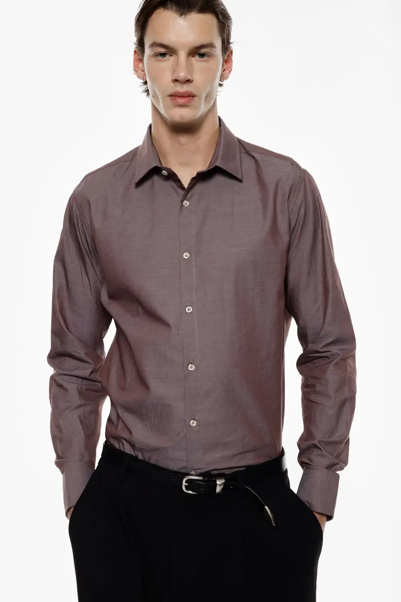 Camicia classica collo classico manica lunga Moro miniatura 2