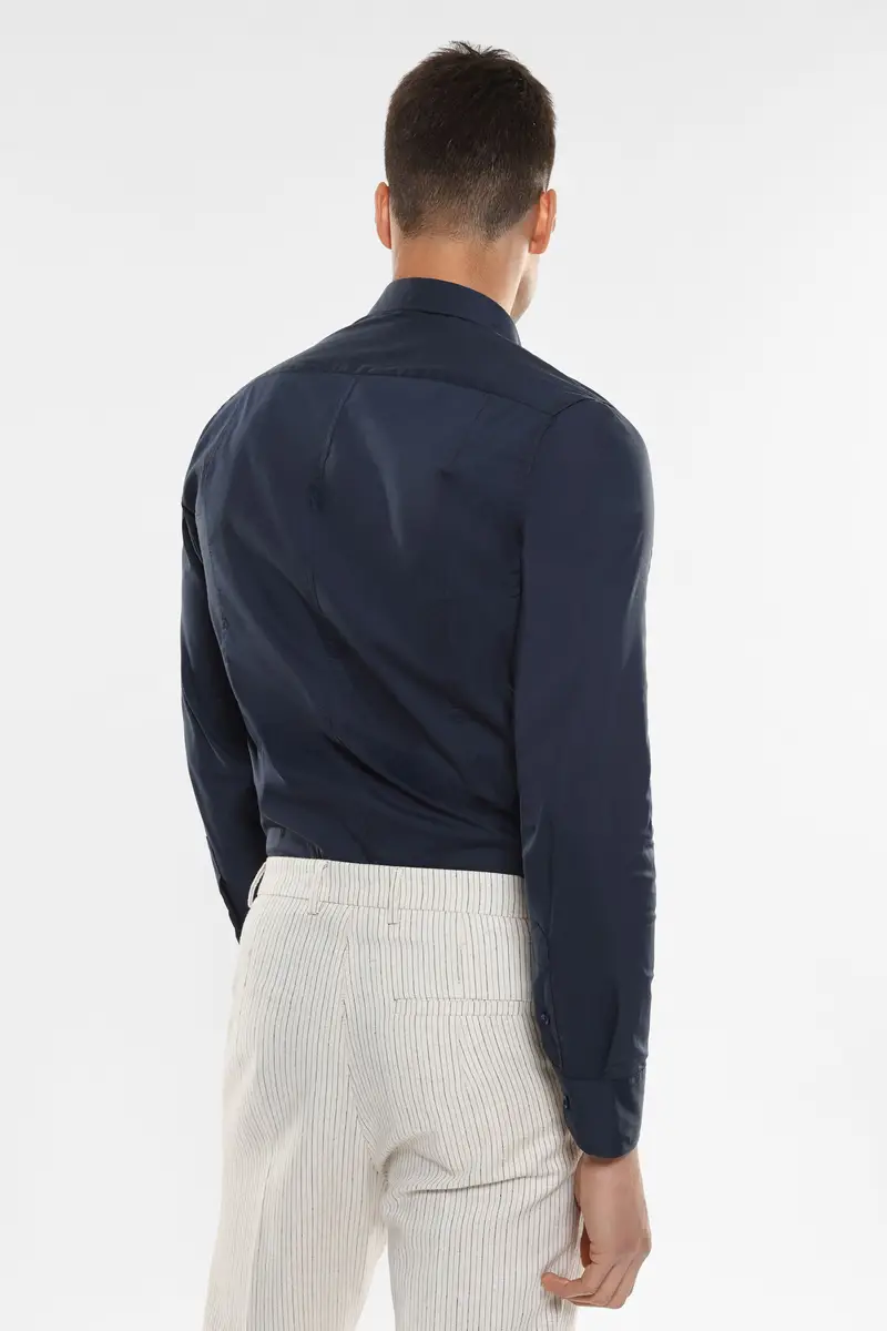 Camicia classica con colletto classico Blu miniatura 3