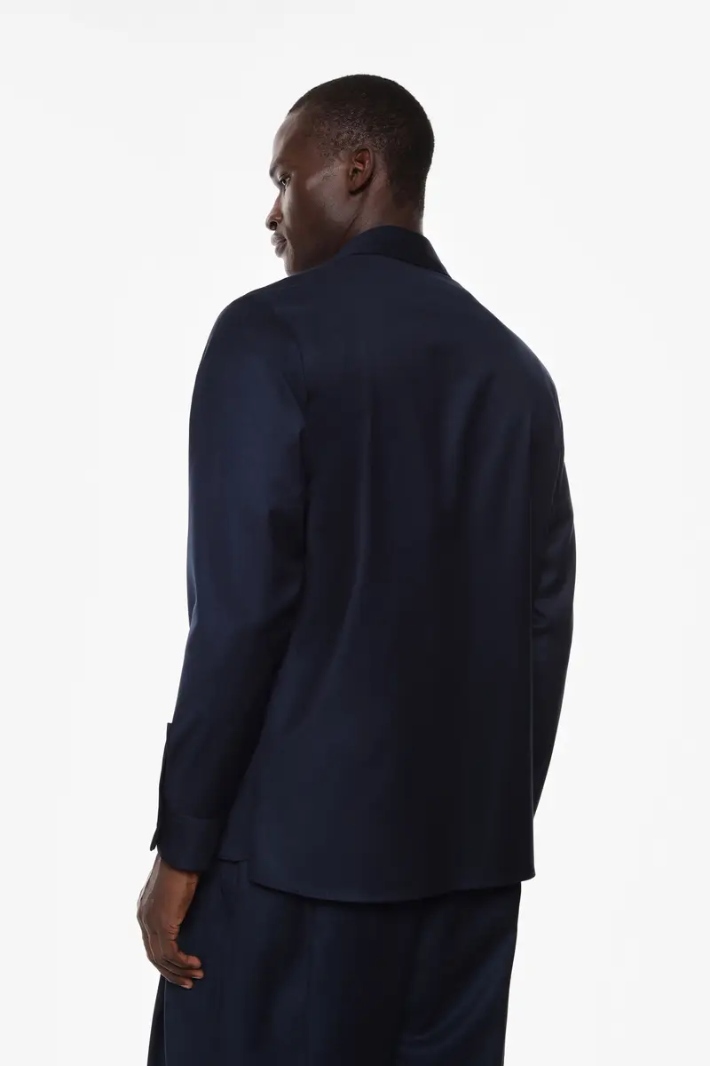 Camicia classica con tasche sul petto Navy miniatura 3