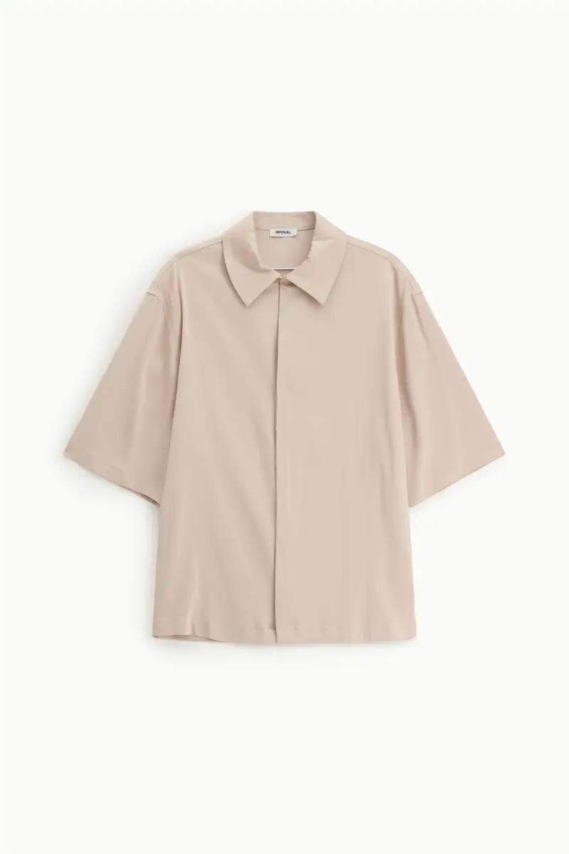 Camicia classica manica corta chiusura coperta Skin