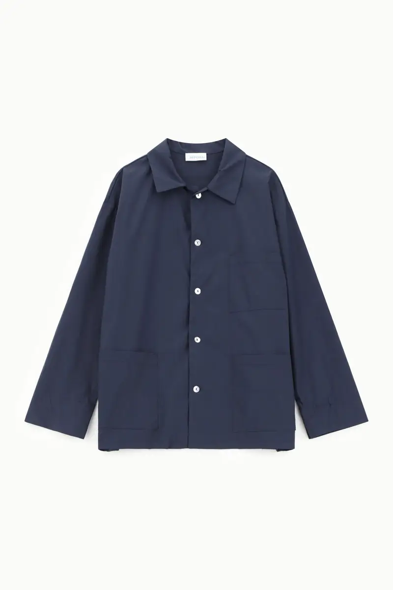 Camicia classica regular fit con tasche frontali Blu