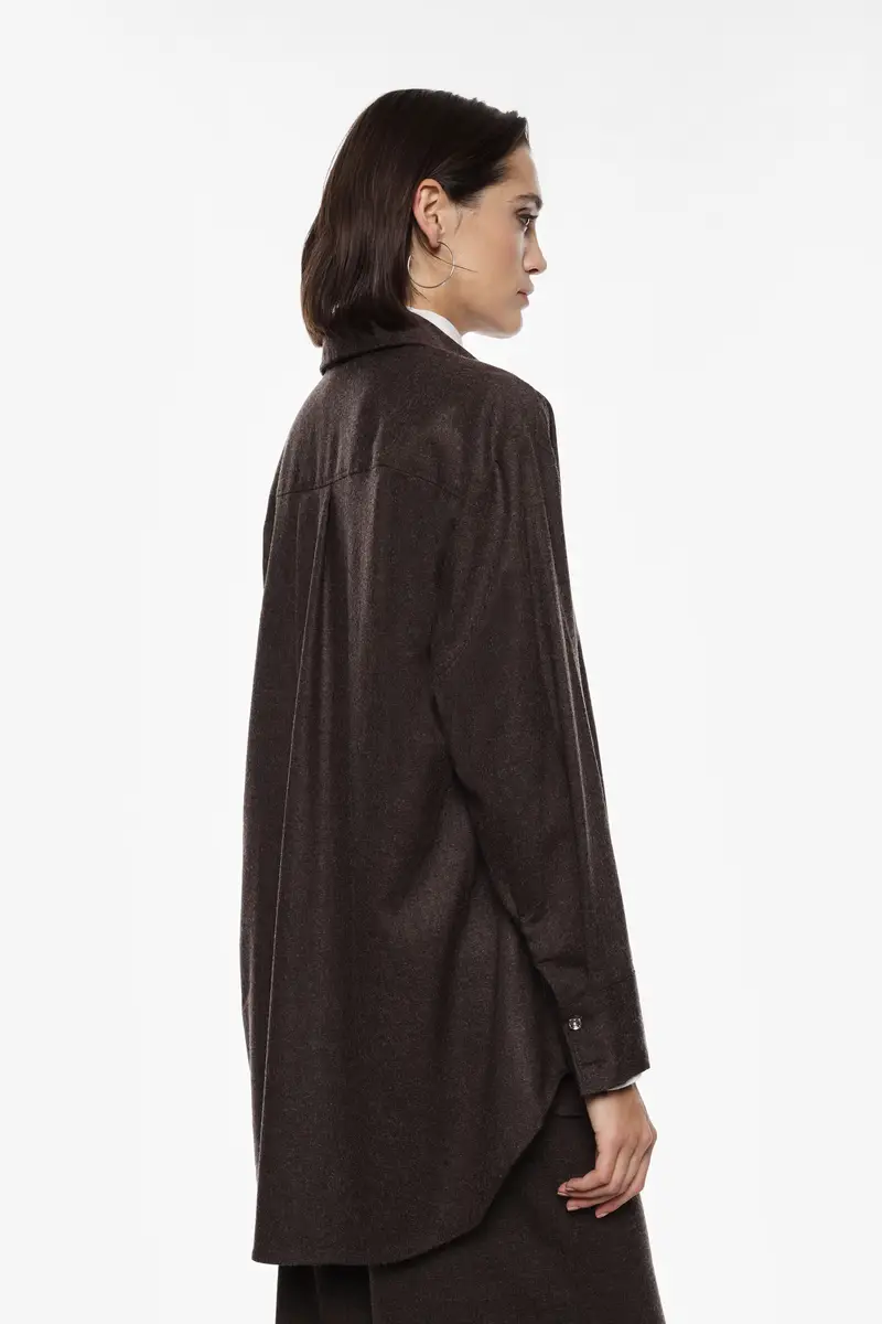 Camicia con colletto classico e tasche applicate Moro miniatura 3