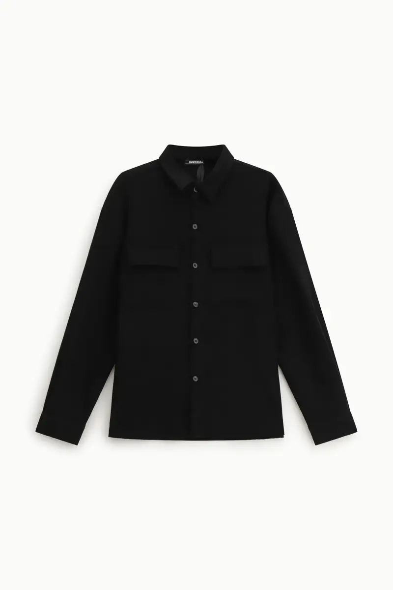 Camicia con tasche frontali ampie Nero