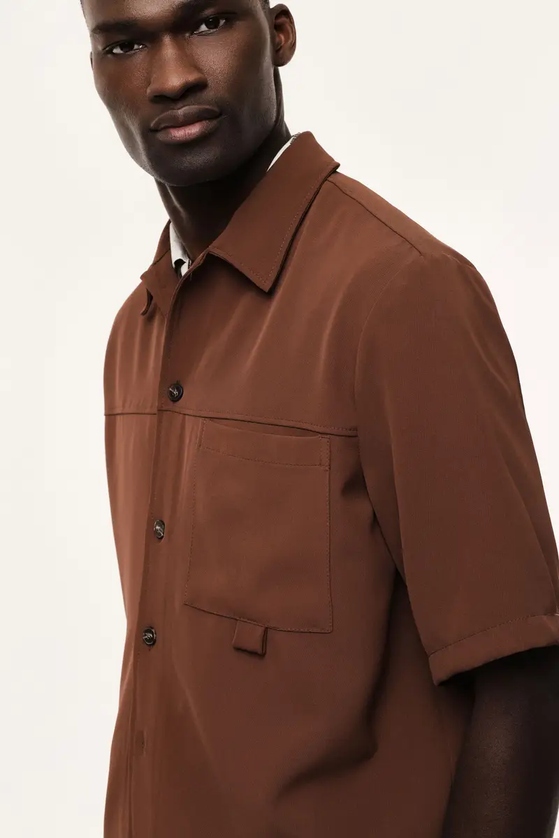 Camicia manica corta con taschino frontale Nutella miniatura 4