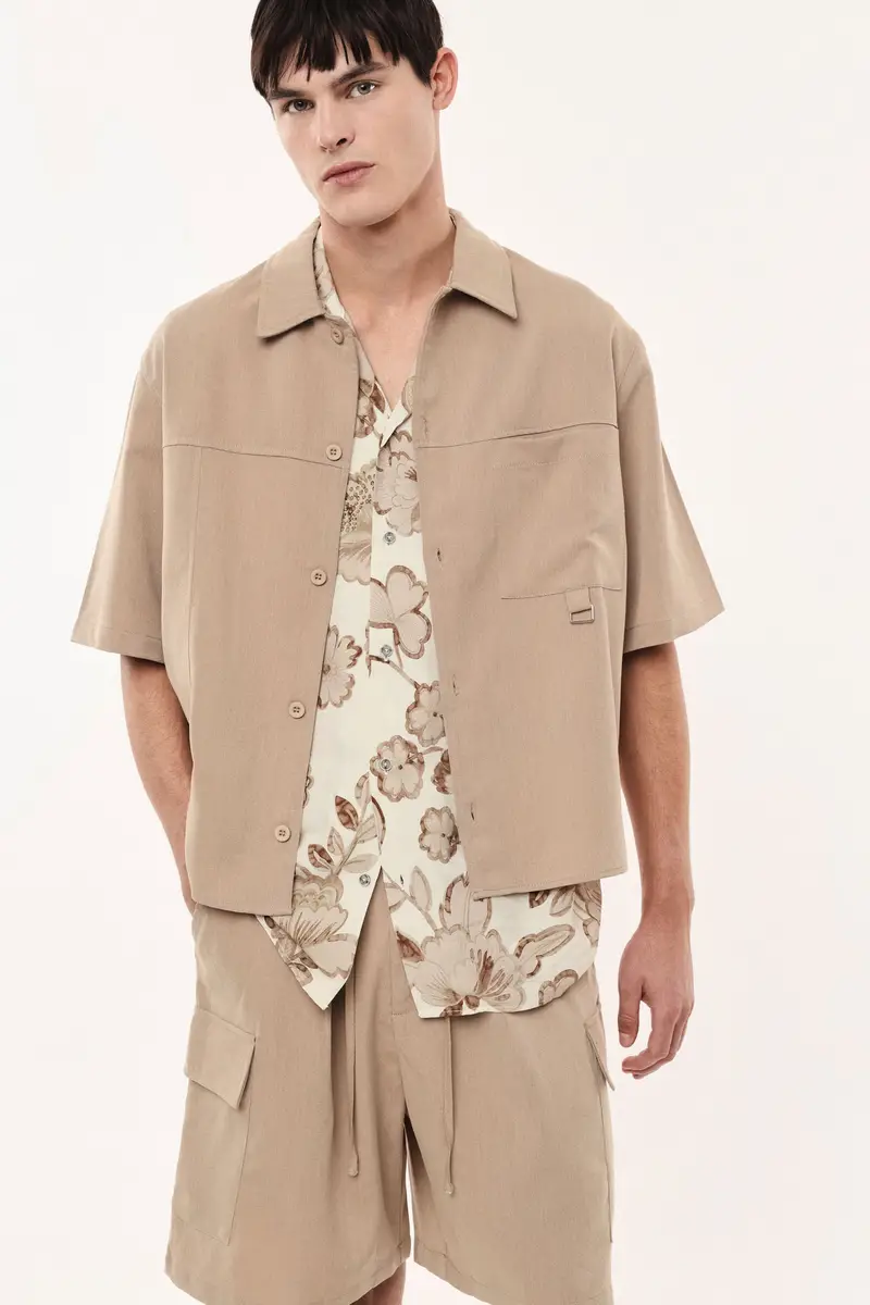 Camicia manica corta tasca frontale anello d Camel miniatura 2