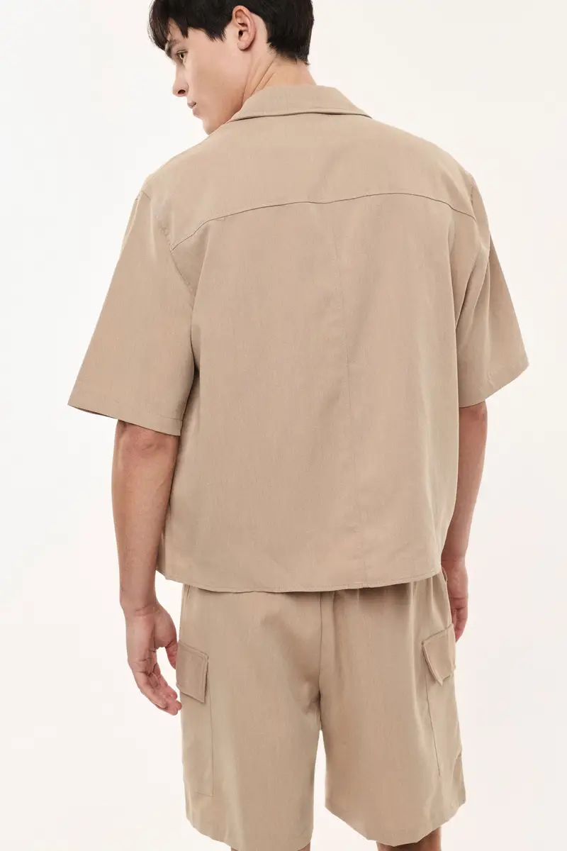 Camicia manica corta tasca frontale anello d Camel miniatura 3