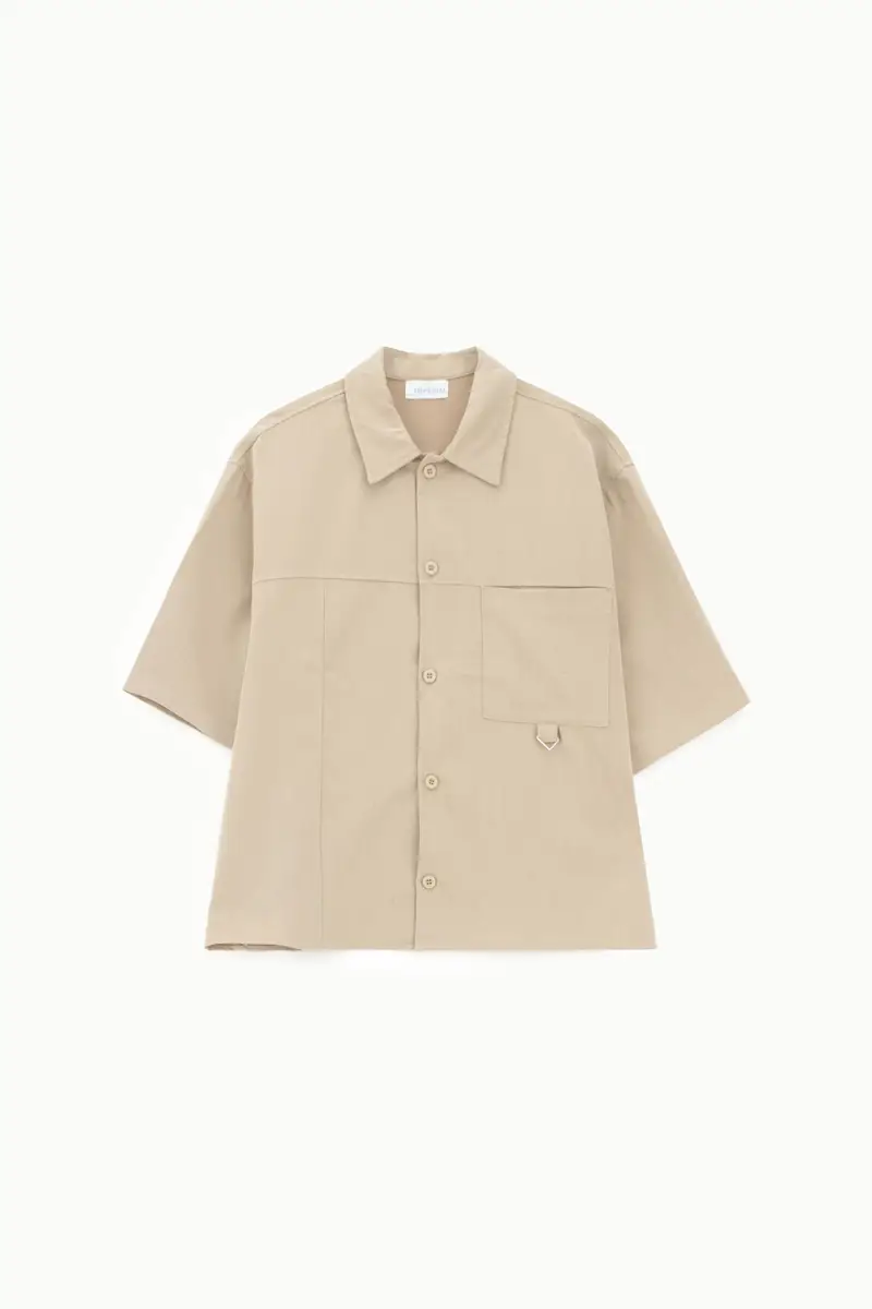 Camicia manica corta tasca frontale anello d Camel