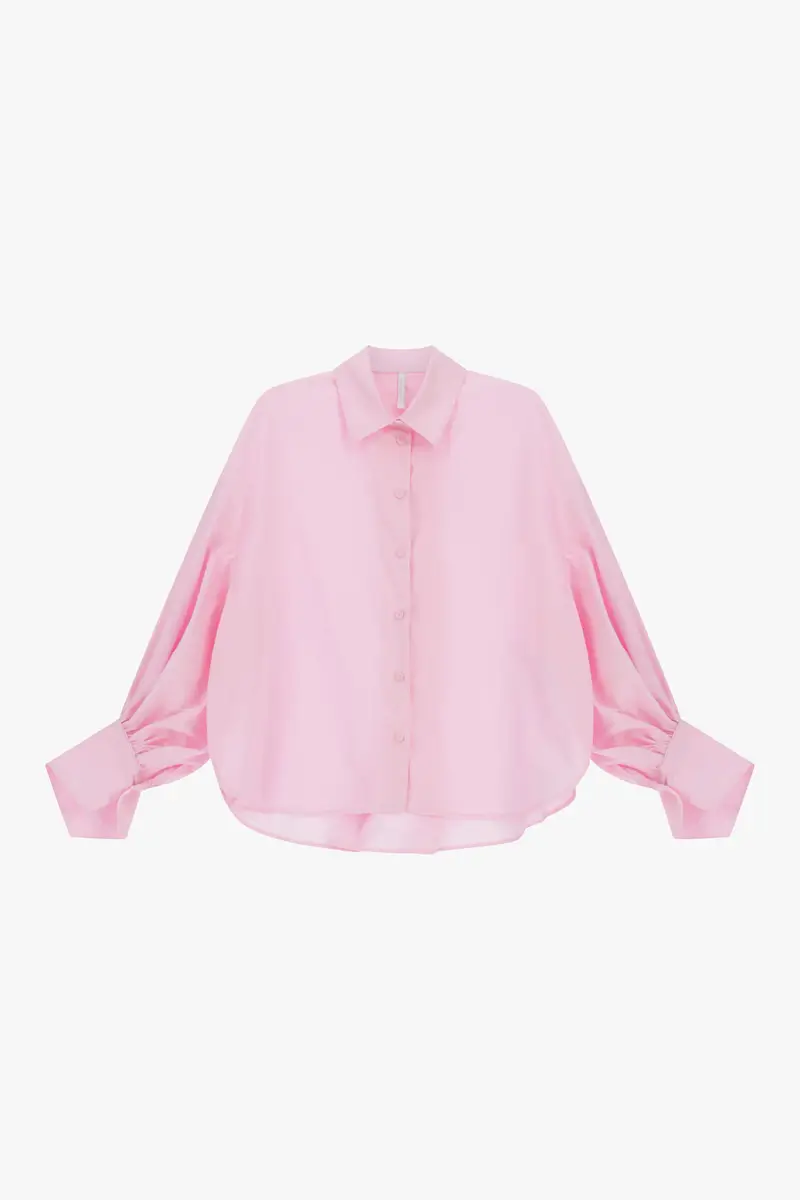 Camicia over con maniche lunghe e polsini ampi Rosa