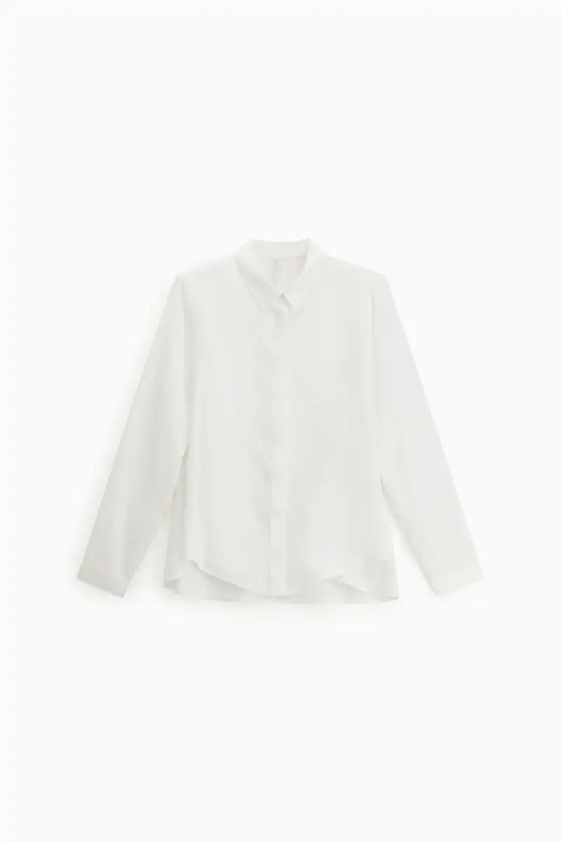 Camicia regular fit con collo classico Bianco