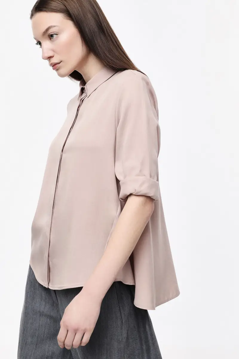 Camicia regular fit con collo classico Cipria miniatura 2