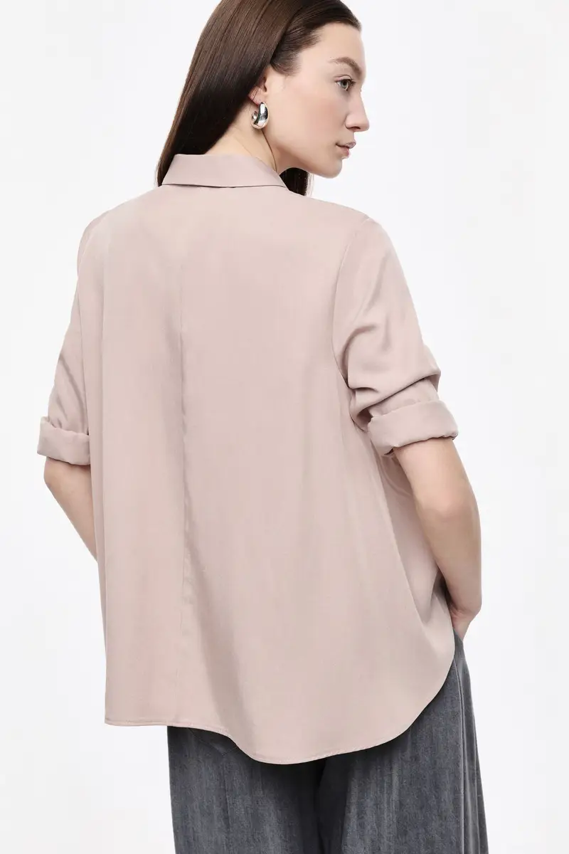 Camicia regular fit con collo classico Cipria miniatura 3