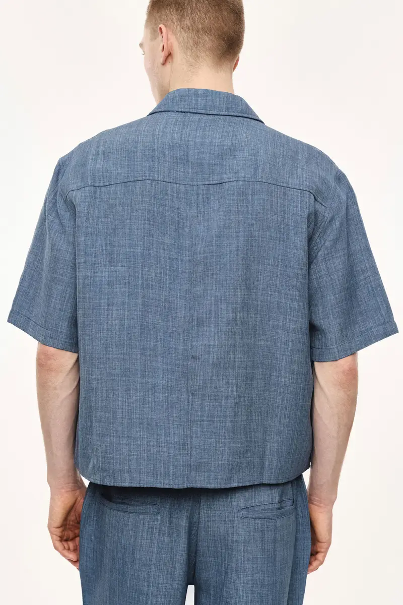 Camicia regular-fit con tasca frontale e anello Blu miniatura 3