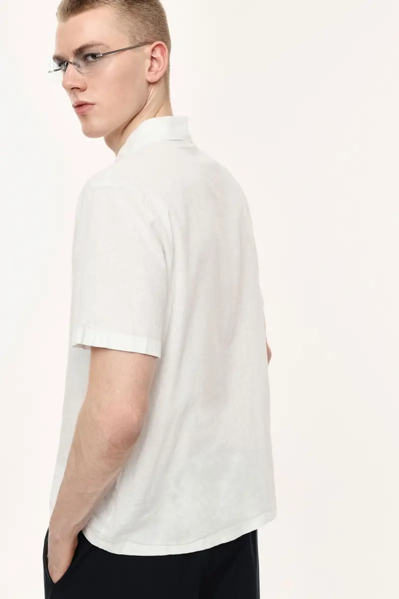 Camicia stampa frontale con colletto classico Bianco miniatura 3