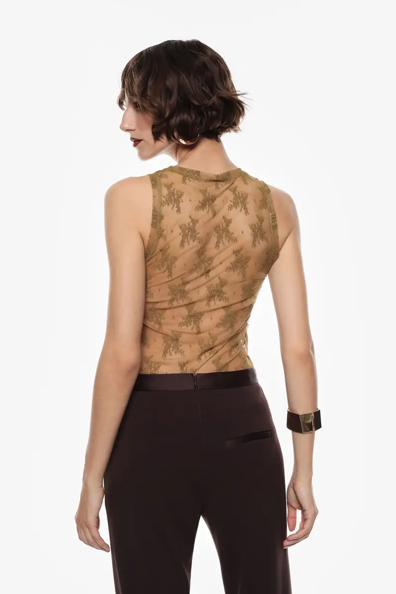Canotta stampata senza maniche Olio miniatura 3