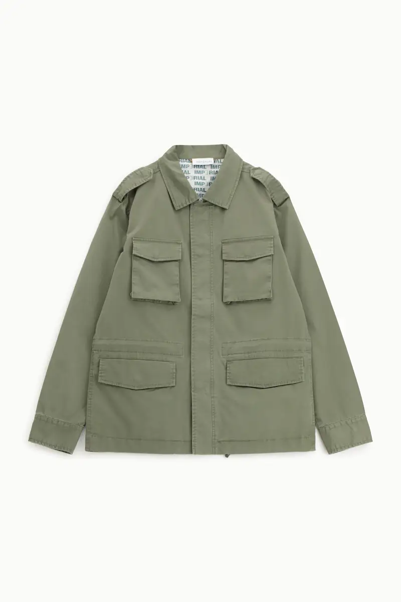 Cappotto con tasche applicate e spalle con alamari Army