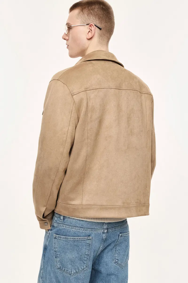 Cappotto corto con tasche a patta anteriori Camel miniatura 3