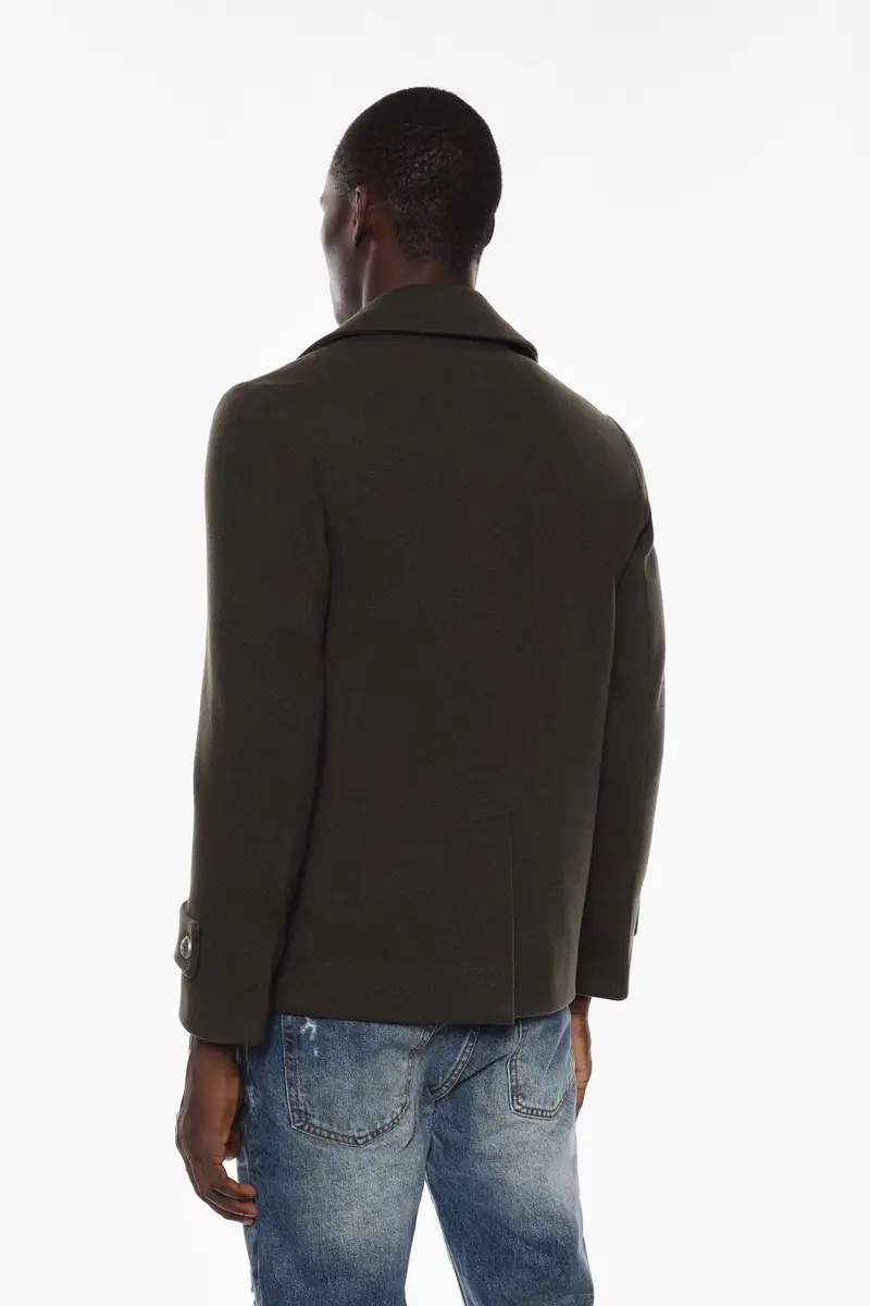 Cappotto doppiopetto corto con bottoni decorativi Militare miniatura 3